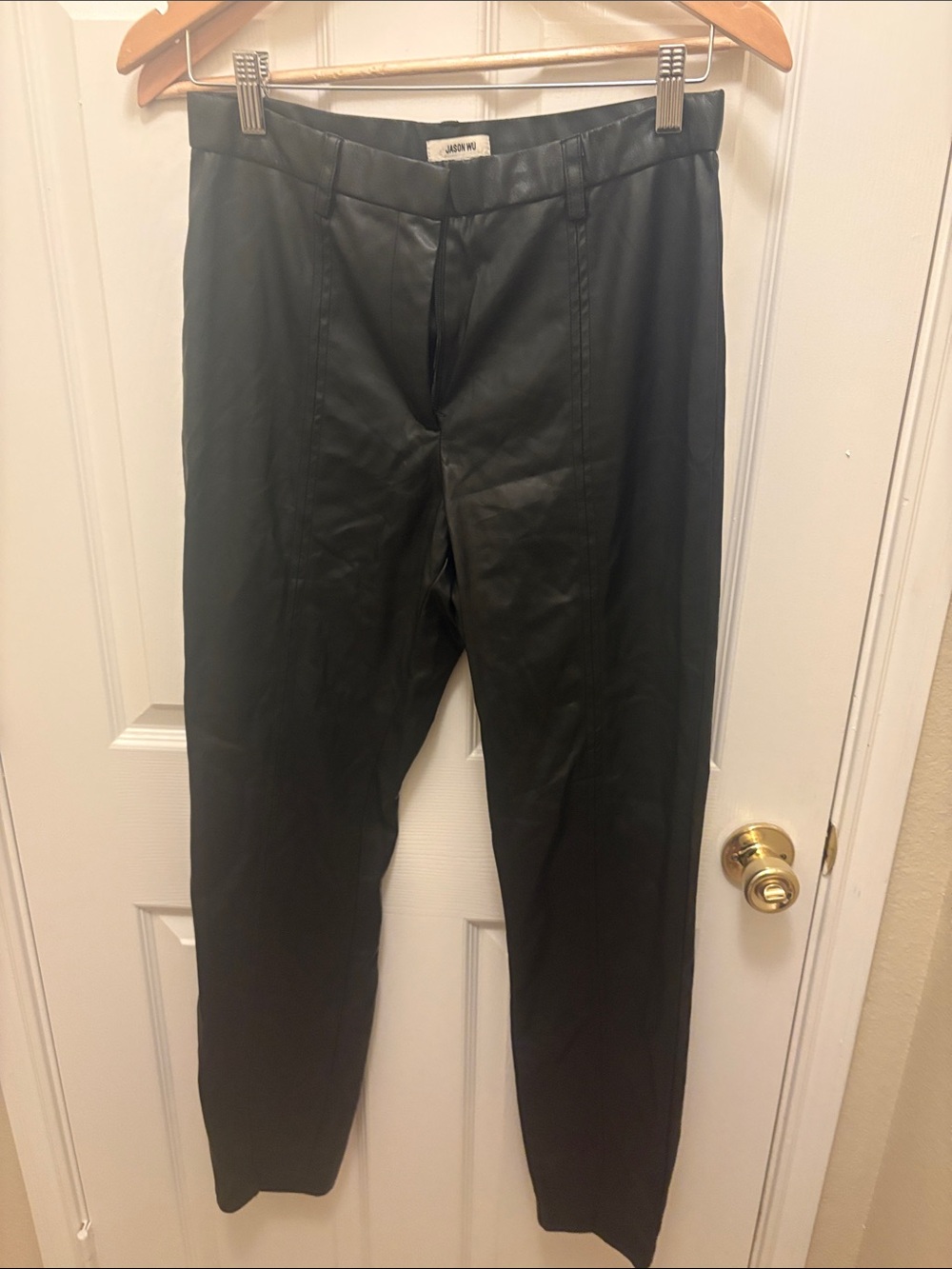 Jason Wu Black Faux-Leather Women's Trousers A126